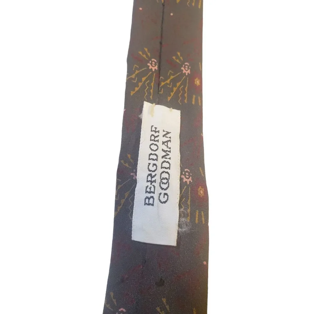 HIROKO KOSHINO HOMME NeckTie Men Multicolor Abstract Floral Silk Luxury Designer